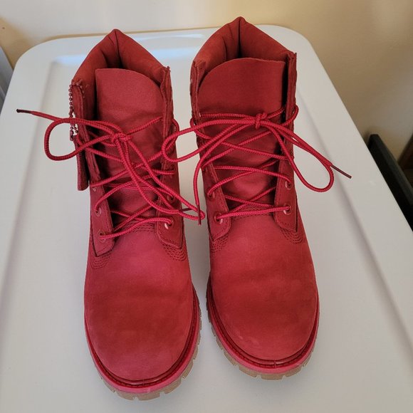 Timberland Premium Waterproof Lug Sole Boot, RUBY NUBUCK LEATHER,Size 8.5, NWOB - Picture 4 of 16